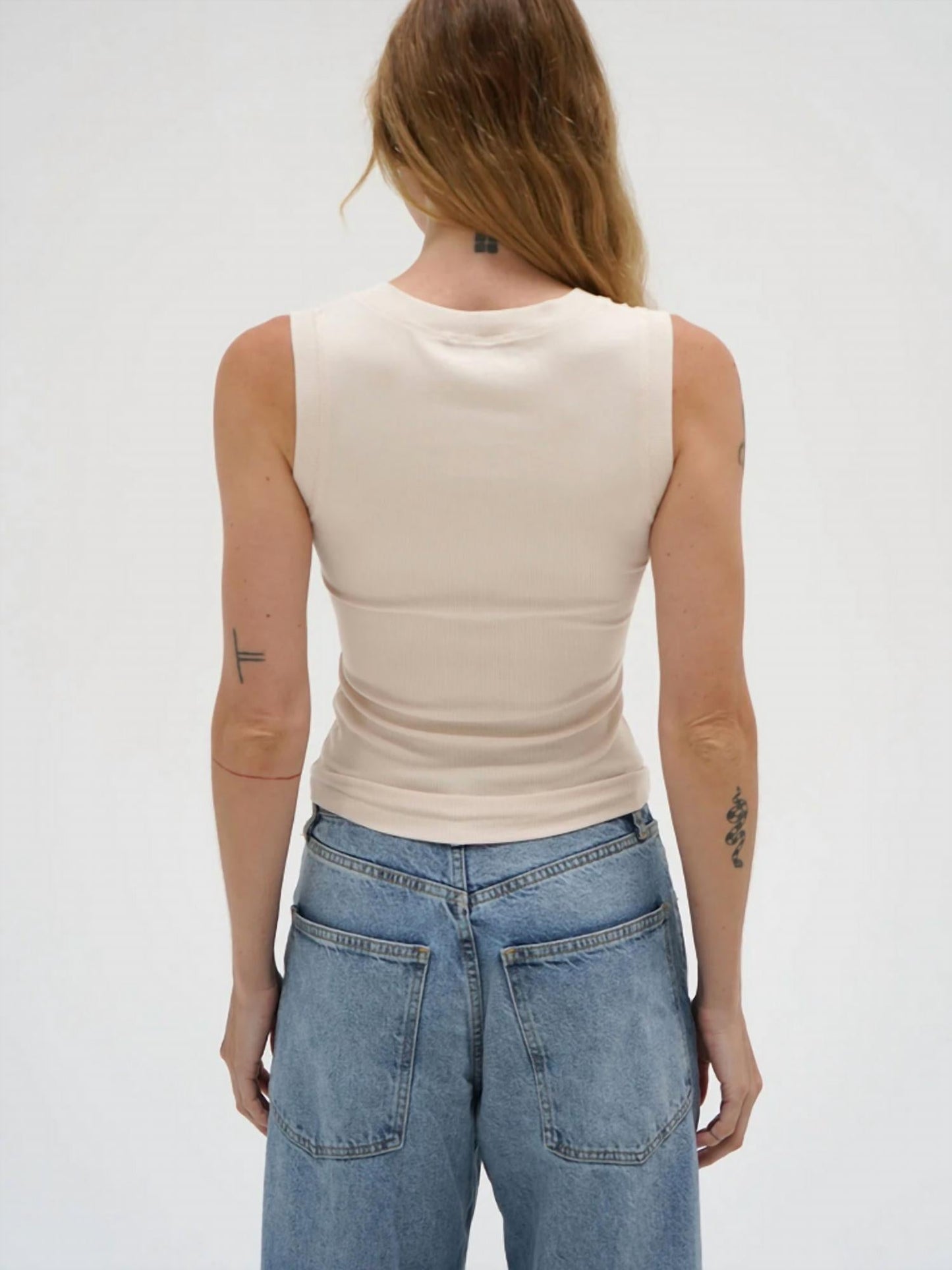 Lna - Deep U Ribbed Tank Top