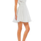 Ieena For Mac Duggal - Ruffle Shoulder Empire Waist Deep V-neck Dress