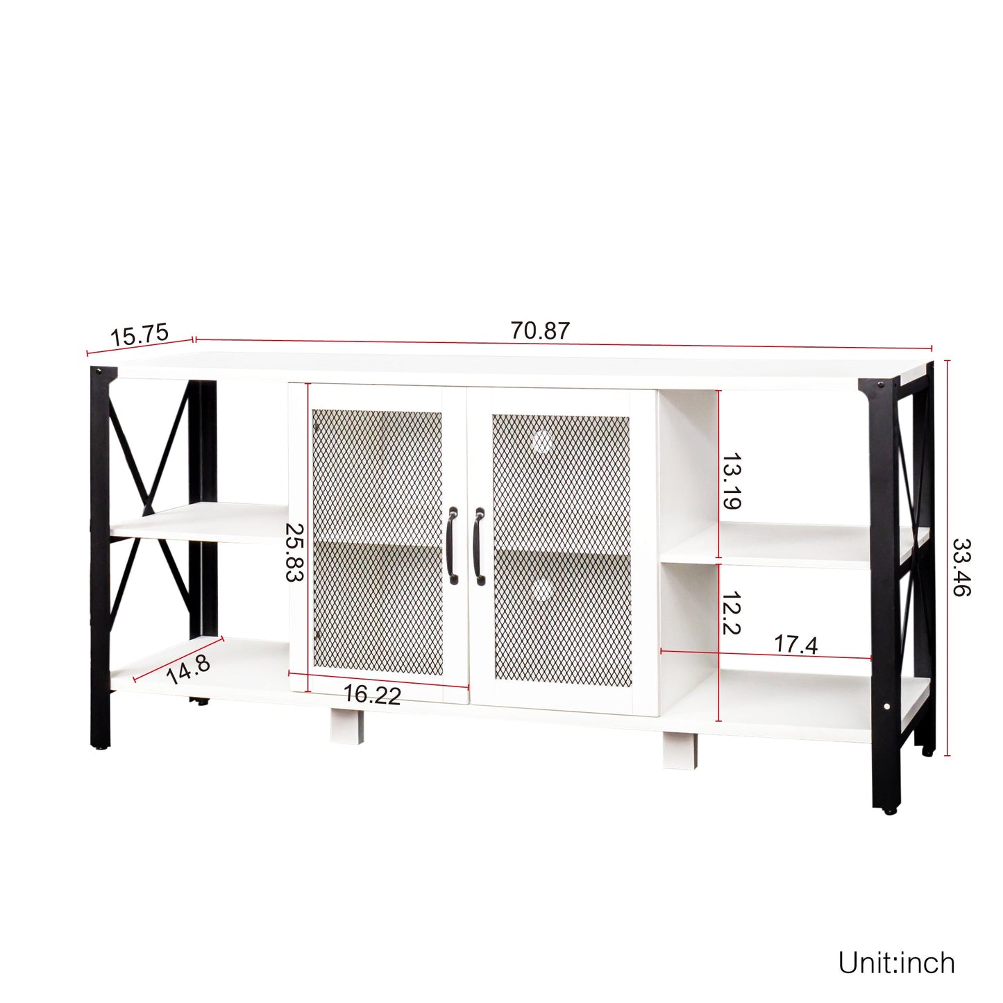 Industrial TV Stand for Living Room and Bedroom