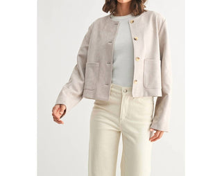 Fun 2 Fun - Suede Button Down Jacket