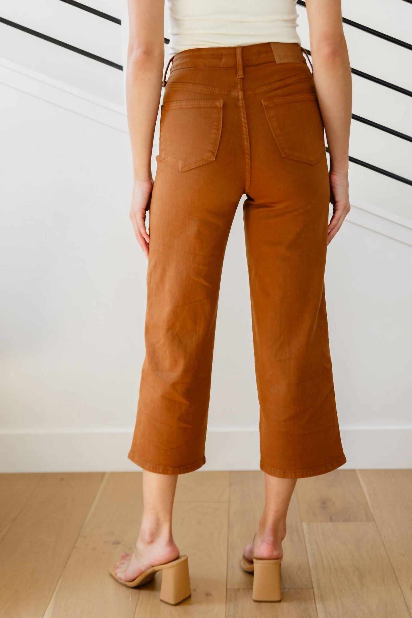 Judy Blue - High Rise Control Top Wide Leg Crop Jeans