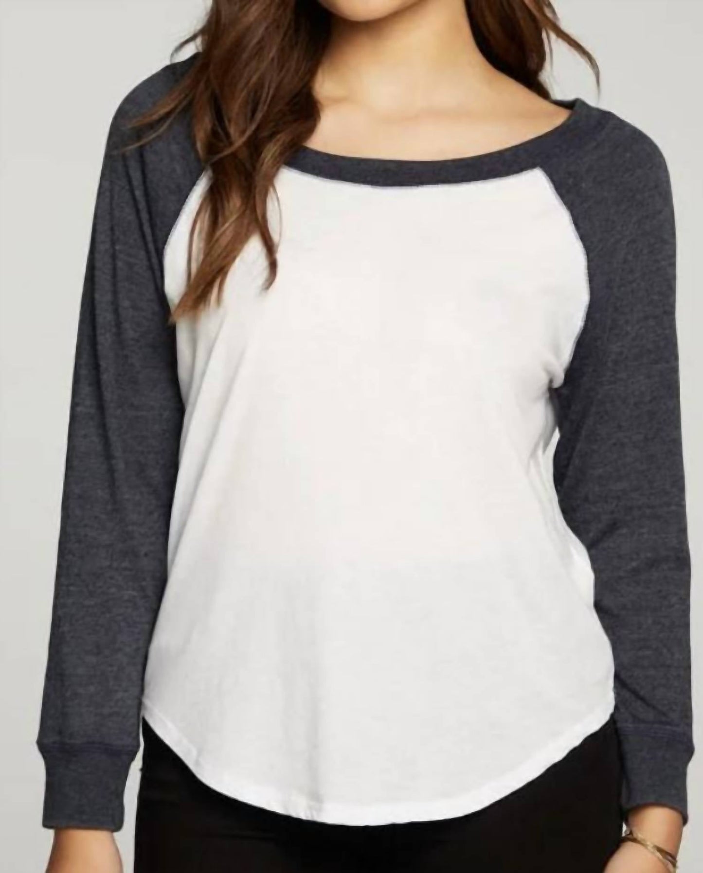 Chaser - Triblend Jersey Long Sleeve Baseball Tee White & Avalon