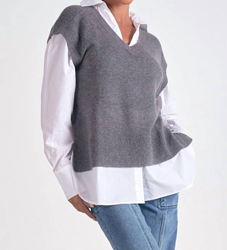 Elan - Andrea Sweater Vest/Shirt Combo