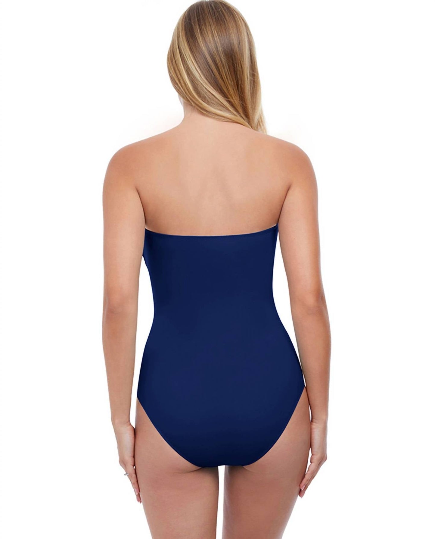 Profile By Gottex - Shirred Front Bandeau Strapless One Piece Swimsuit