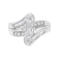 10K White Gold 1/2 cttw Diamond Cluster Ring (H-I Clarity, I2-I3 Color) - Size 6