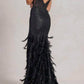 Nox Anabel - Fitted Feather Maxi Prom Dress
