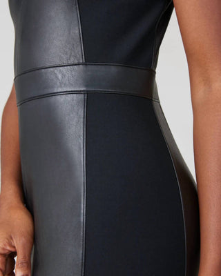 Spanx - Leather-like Combo Fitted Dress