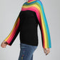 Apny - Striped Wide Arm Long Sleeve Top