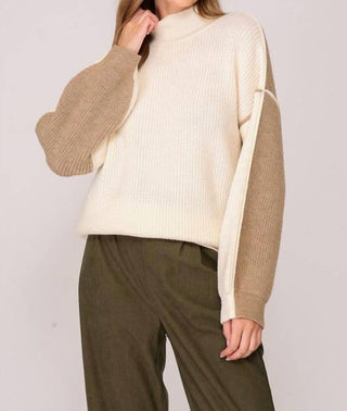 Blu Pepper - Two Tone Exposed Seam Sweater