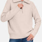 Zenana - Half Zip Long Sleeve Sweater