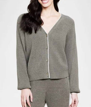 Barefoot Dreams - Cardigan canelado contrastante CCUL