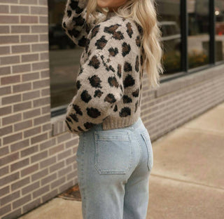 Mable - Leopard Crop Sweater
