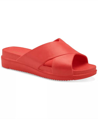 Sun + Stone - Sandálias femininas Islla Crisscross Slide Wedge