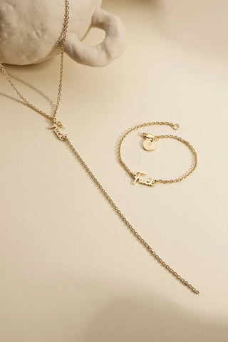Eklexic - Colar F*ck Lariat Feminino Delicado com Script