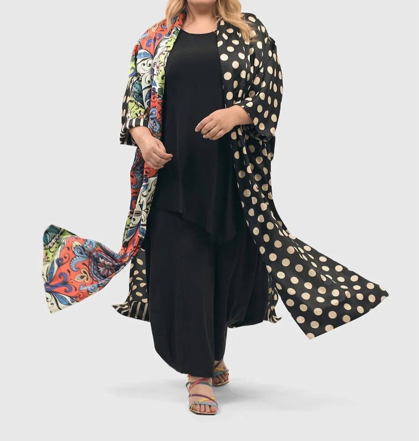 Alembika - Paisley Dot Long Kimono Jacket