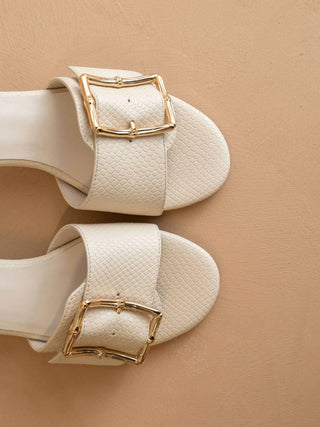 Oasis Society - Tucson Low Heel Sandal With Bamboo Buckle