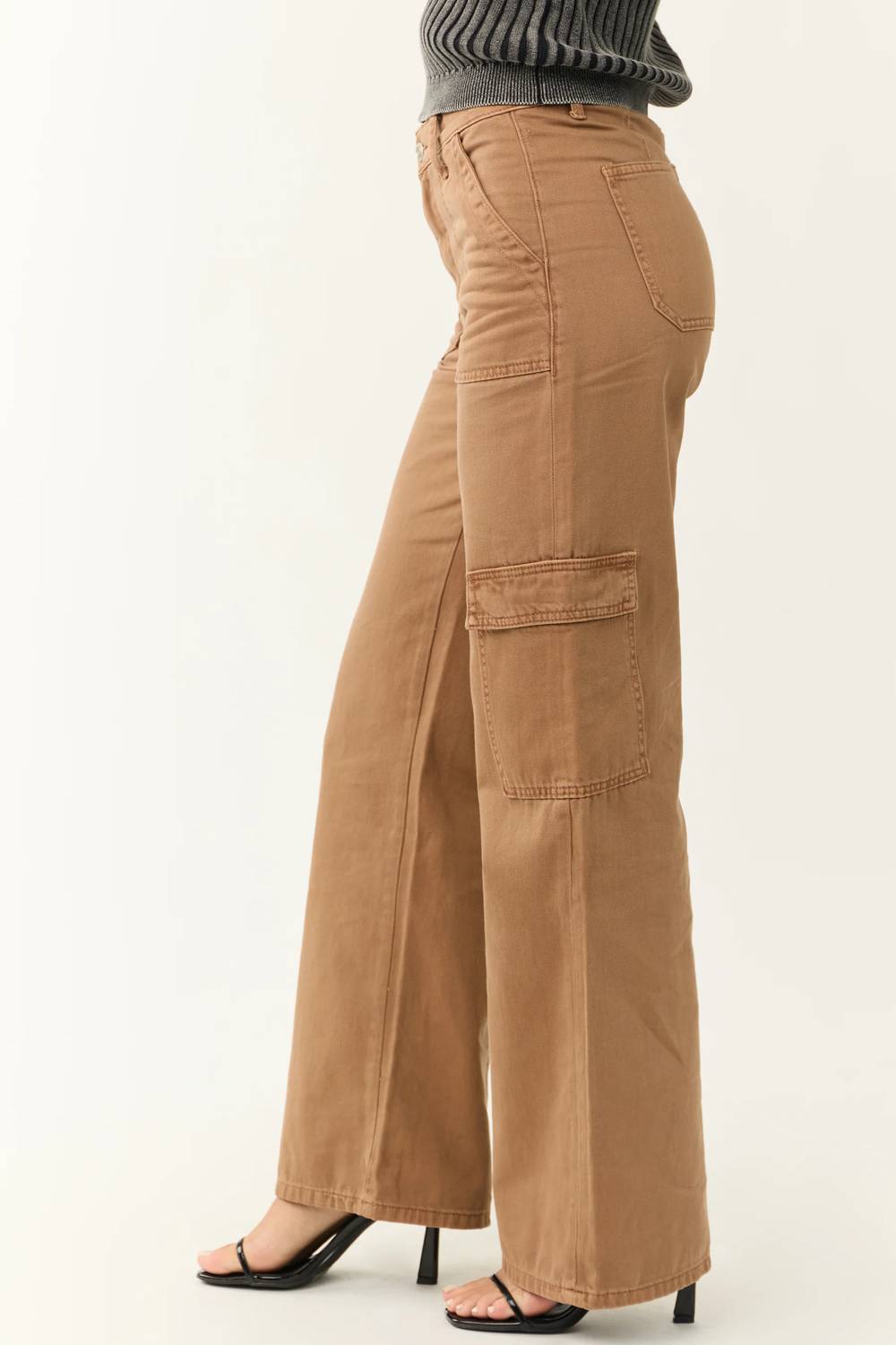 Vervet By Flying Monkey - High Rise Wide Leg Cargo Jeans