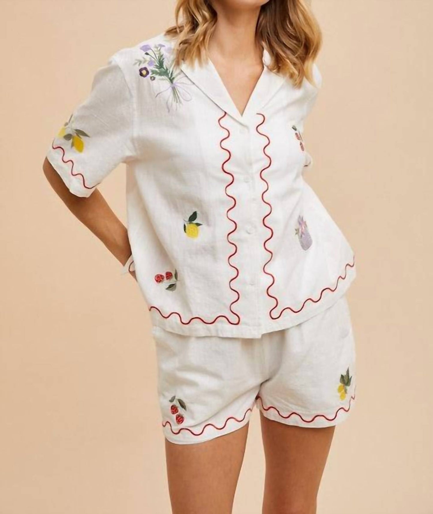 In-Loom - Avery Embroidered Short Set