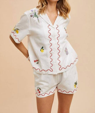 In-Loom - Avery Embroidered Short Set