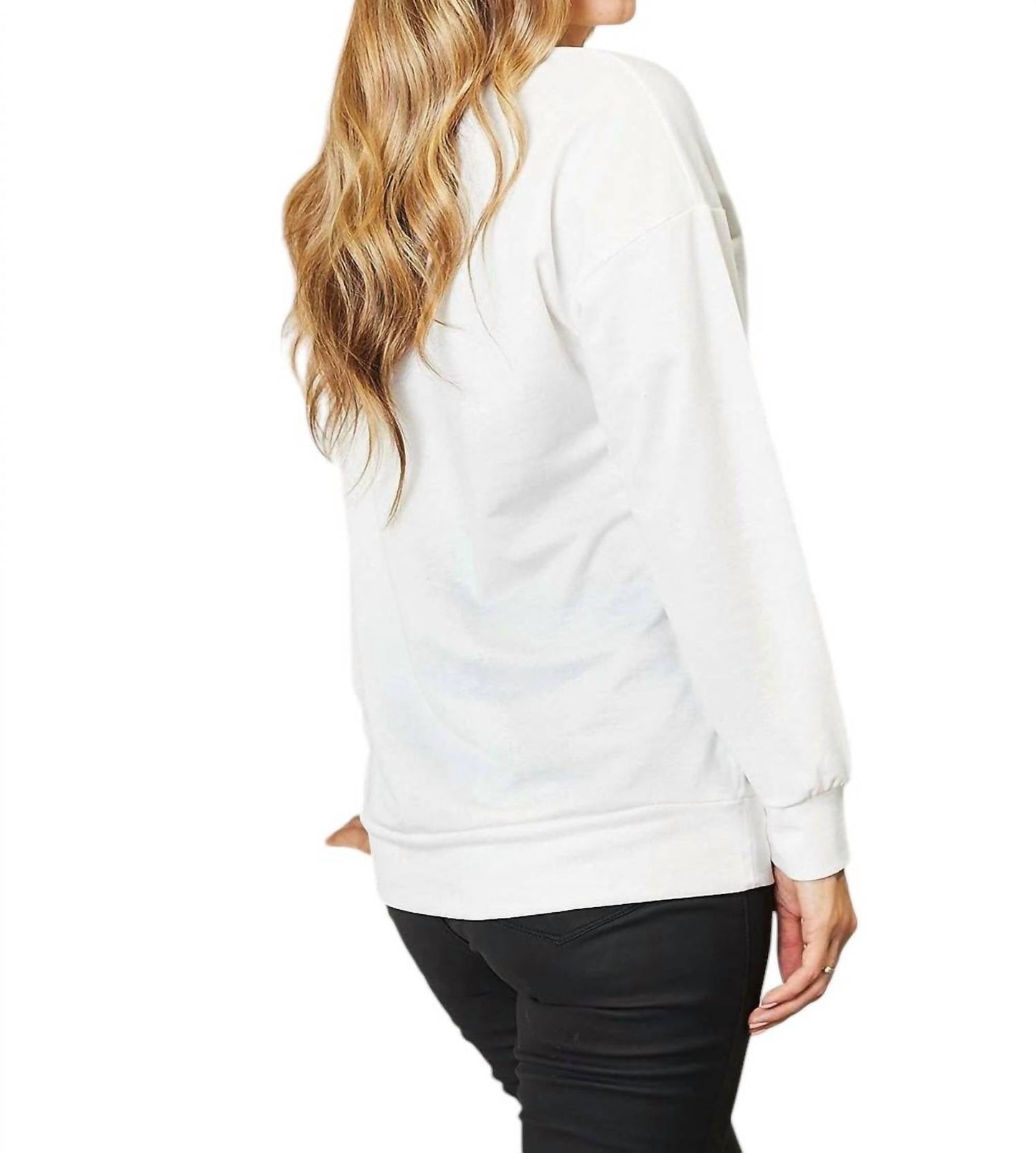 Double Take - Love Graphic Dropped Shoulder Sweatshirt