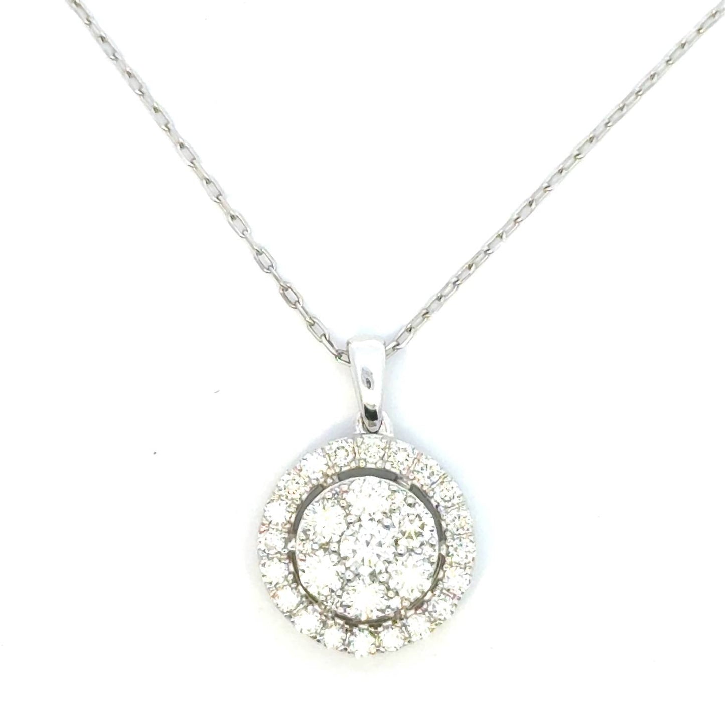 Aamiaa - 1.00 Carat Natural Diamond Round Brilliant Halo Pendant