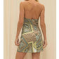 Et Clet - Scarf Print Halter Dress