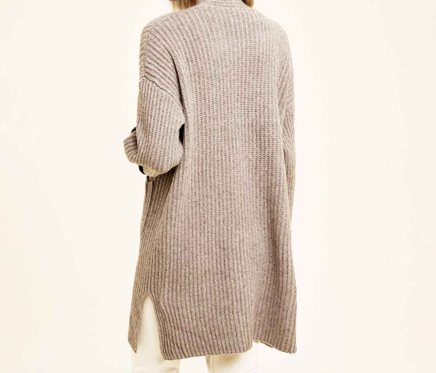 Wishlist - Brushed Ribbed Knit Long Cardigan