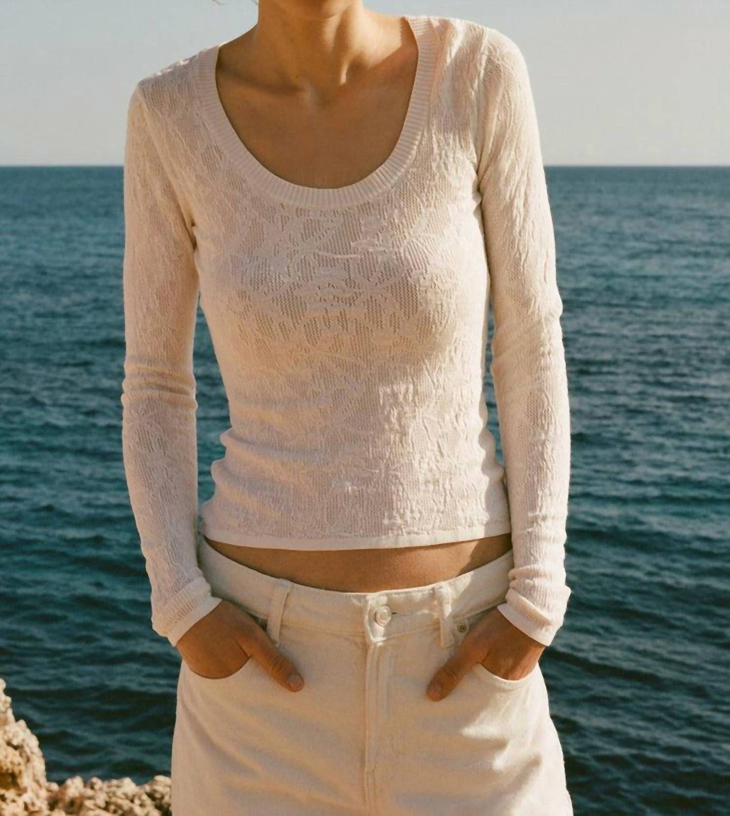 Z Supply - Tibi Scoop Mesh Sweater