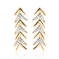 18K Yellow Gold Plated .925 Sterling Silver 1/5 Cttw Diamond Chevron Arrow Stud Earring (I-J Color, I2-I3 Clarity)