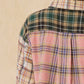 Entro - Color Block Plaid Flannel Top