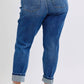 Judy Blue - Plus Mid-rise Boyfriend Jeans With Cuff