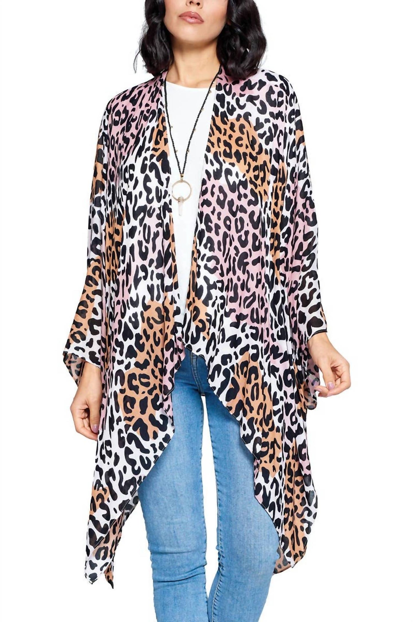 Yak & Yeti - Boho Animal Print Kimono Wrap