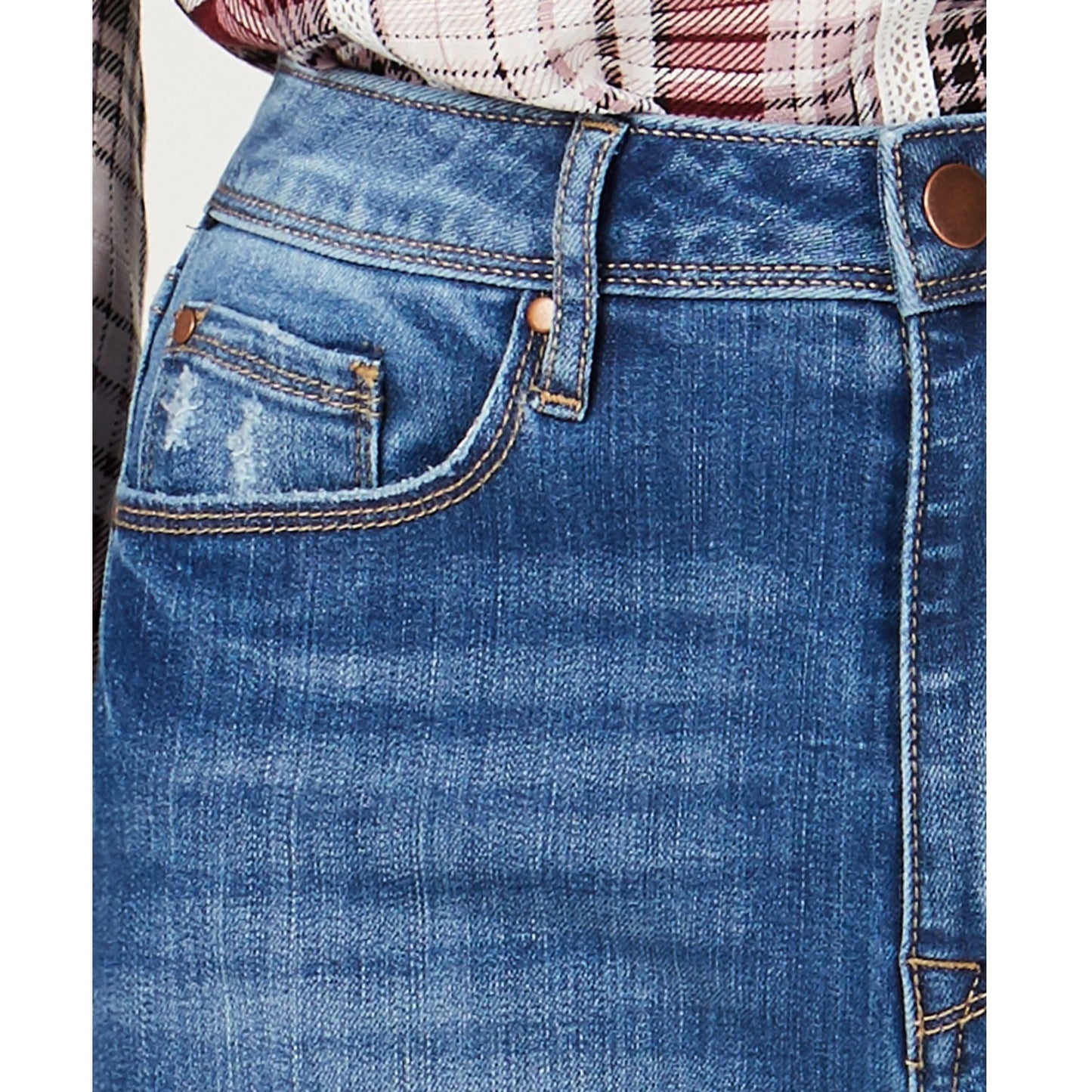 Calça jeans skinny rasgada American Rag Juniors, cintura alta, comprimento até o tornozelo, tamanho 11, Willow