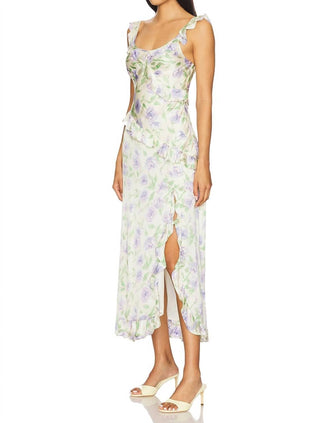 Astr - Rosalina Satin Floral Midi Dress