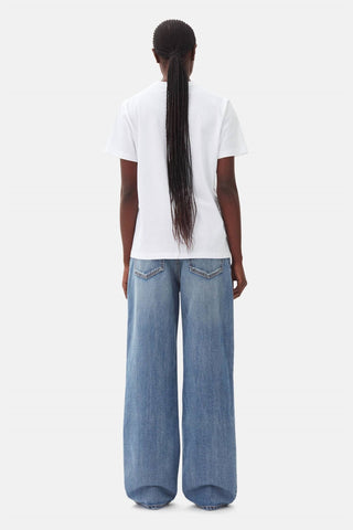 Ganni - Camiseta básica relaxada em jersey cereja