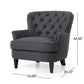 Enchante Living Room Set With Tufted Back Club Chair And Ottoman