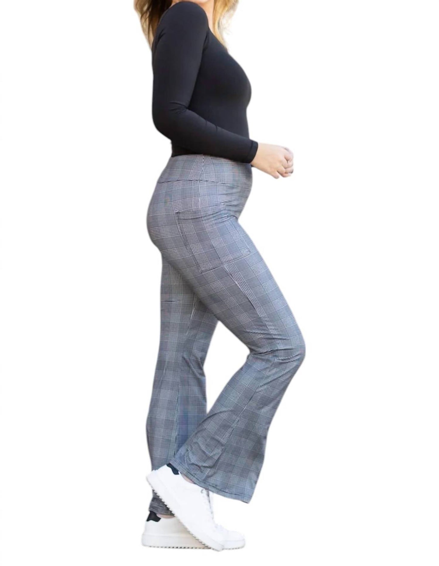 Julia Rose - Felicity Plaid Bootcut Leggings