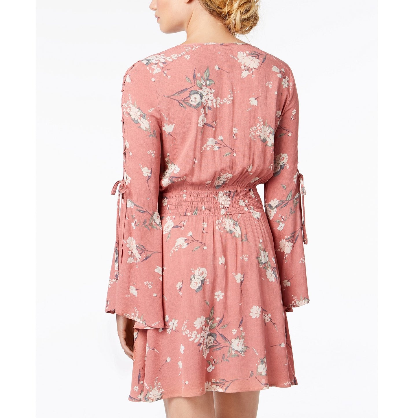 Vestido American Rag Junior's estampado com manga sino rosa tamanho XX-S