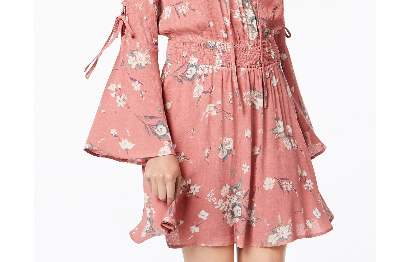 Vestido American Rag Junior's estampado com manga sino rosa tamanho XX-S