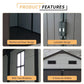 8x8 Ft Weatherproof Resin Storage Shed with Aluminum Frame