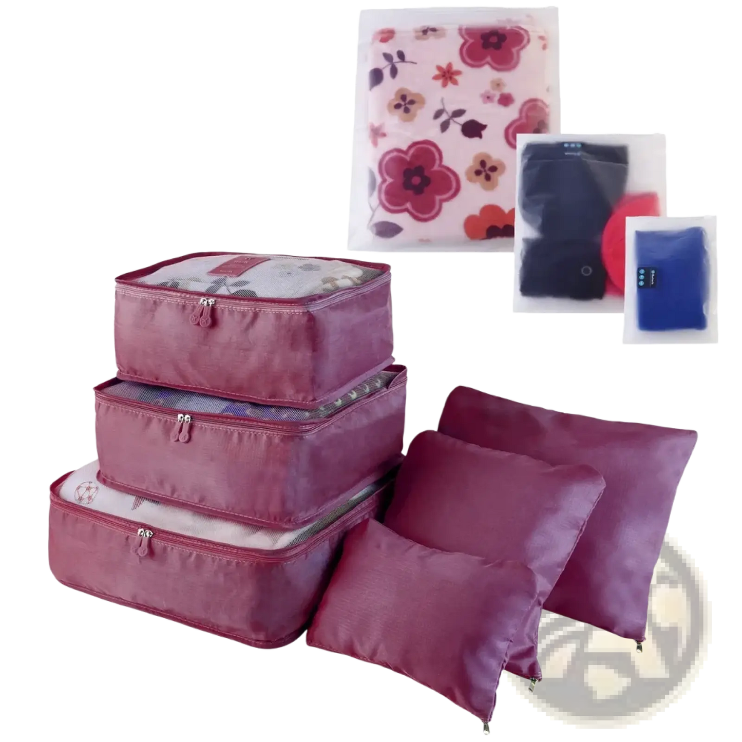 9 Piece Water Resistant Travel Packing Cube and Organizer Set