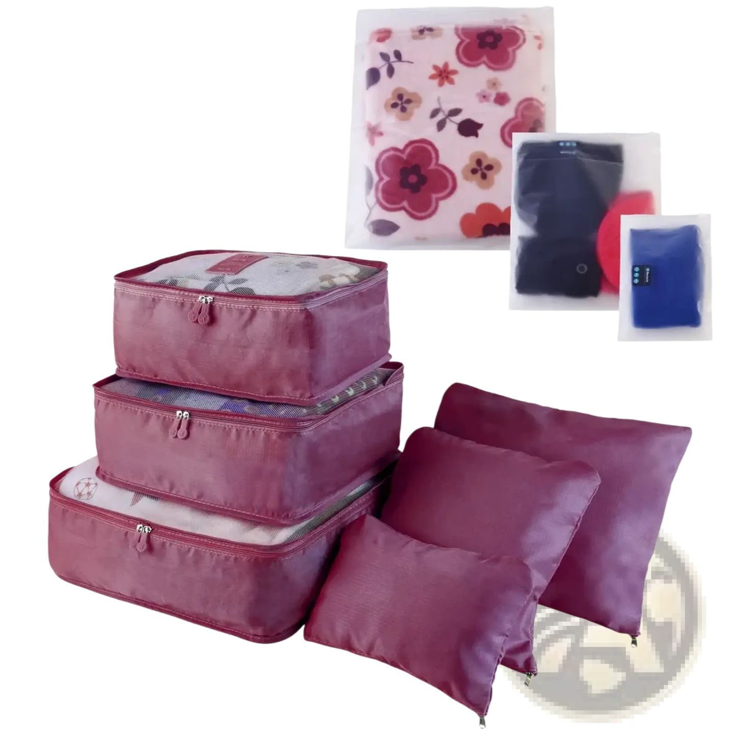 9 Piece Water Resistant Travel Packing Cube and Organizer Set