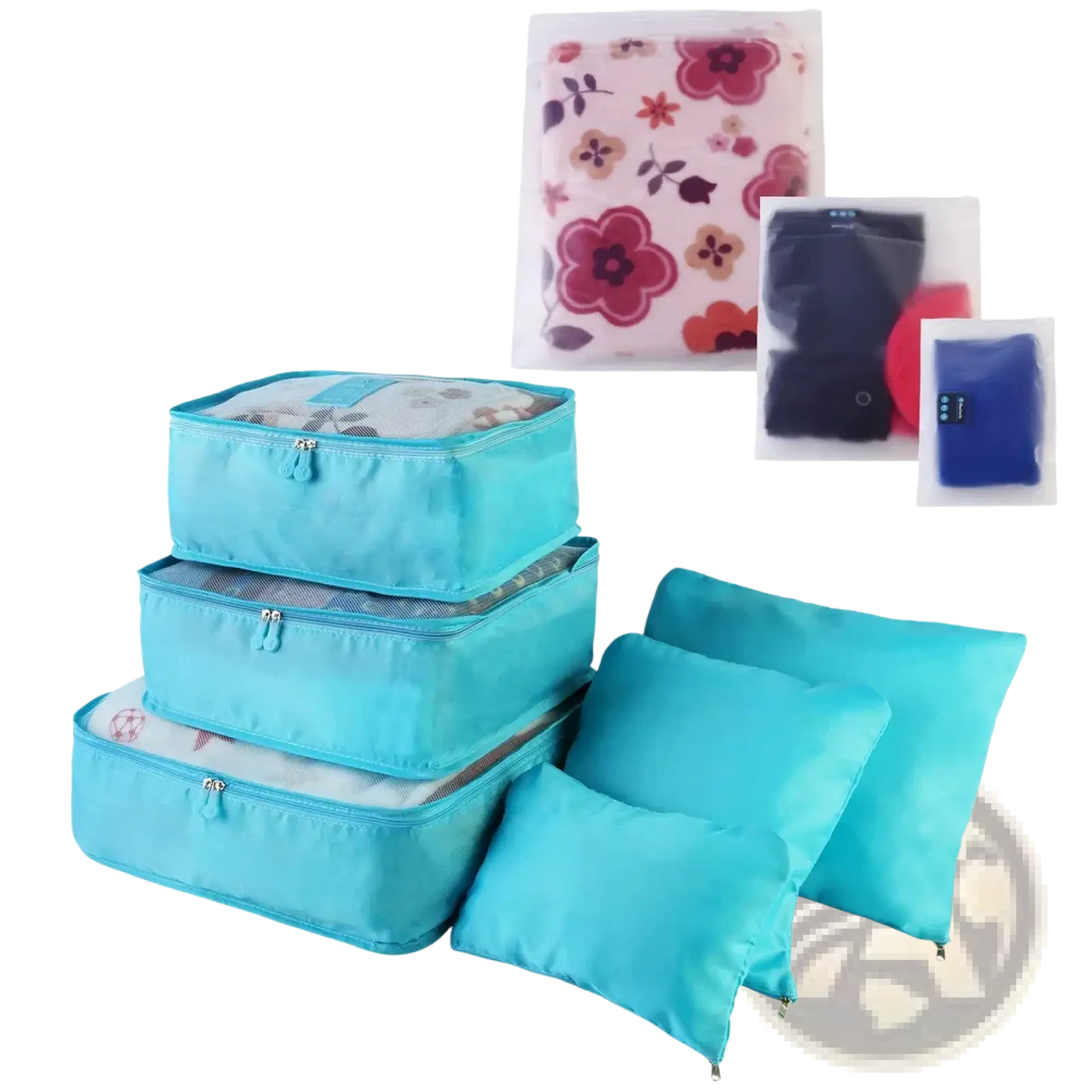 9 Piece Water Resistant Travel Packing Cube and Organizer Set