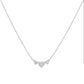 14K White Gold 1.0 Cttw Princess Cut Diamond Three Heart 18" Statement Pendant Necklace (H-I Color, SI2-I1 Clarity)