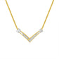 14K Yellow and White Gold 1/4 Cttw Princess Cut Diamond Channel-Set â€œVâ€ Shape 18" Pendant Necklace (H-I Color, SI2-I1 Clarity)