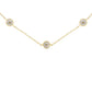Yellow Color Plated Sterling Silver Diamond Station Necklace (1/2 cttw, K-L Color, I2-I3 Clarity)