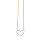 14K Yellow Gold Plated .925 Sterling Silver 1/4 Cttw Diamond Open Heart with Paperclip Chain Pendant Necklace (I-J Color, I2-I3 Clarity) - 18" Inches