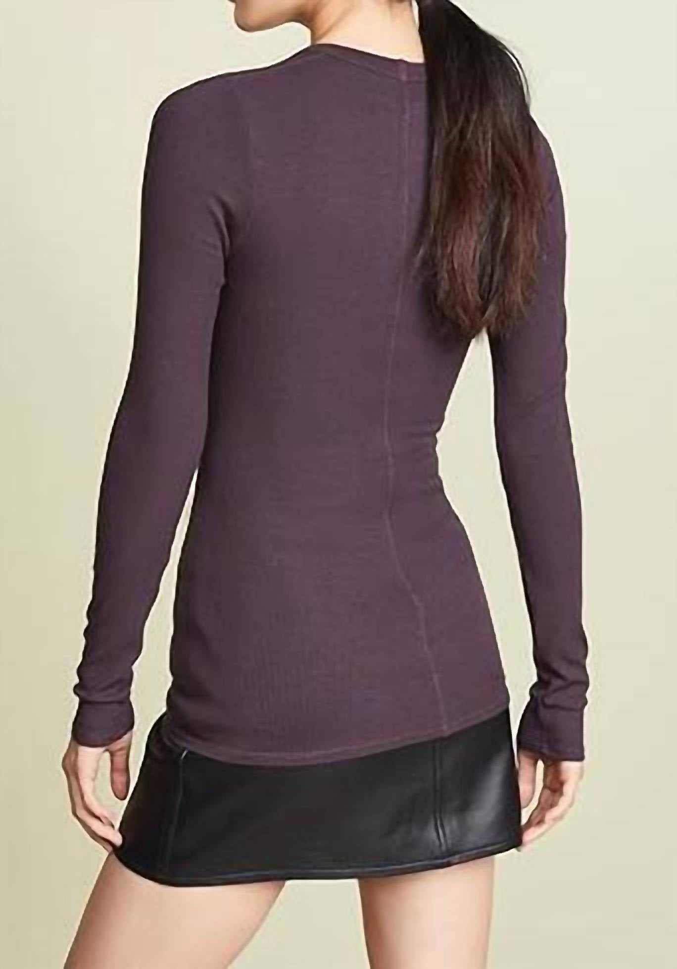 Enza Costa - Silk Knit Long Sleeve U Top