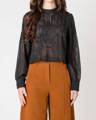 Black Tape - Embroidered Lace Top
