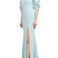 Alberto Makali - Off The Shoulder Embellished Lace Sleeve Mermaid Slit Side Gown